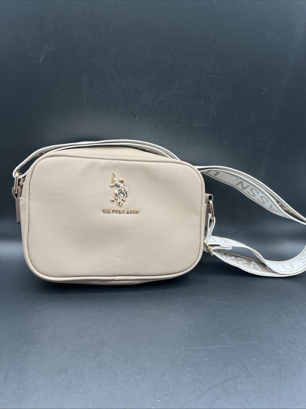 US Polo Cross-Body Beige Crossbody Purse Bag